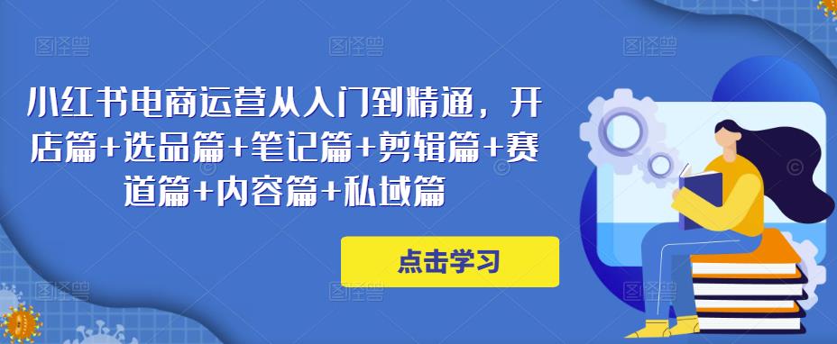 小红书电商运营从入门到精通，开店篇+选品篇+笔记篇+剪辑篇+赛道篇+内容篇+私域篇-苏柒资源库