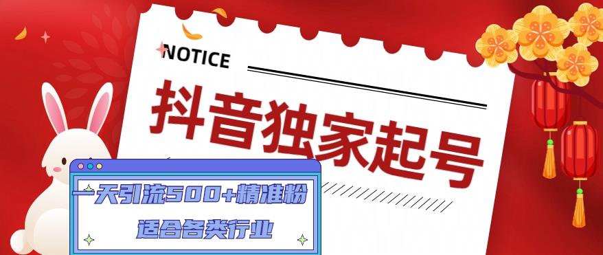 抖音独家起号，一天引流500+精准粉，适合各类行业（9节视频课）-苏柒资源库