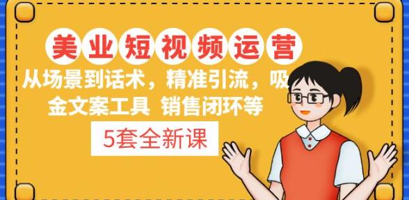 5套·美业短视频运营课从场景到话术·精准引流·吸金文案工具·销售闭环等-苏柒资源库