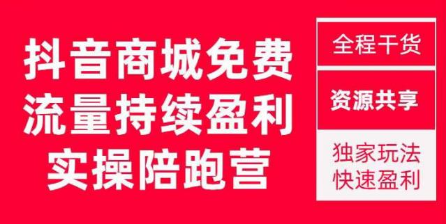 抖音商城搜索持续盈利陪跑成长营，抖音商城搜索从0-1、从1到10的全面解决方案-苏柒资源库