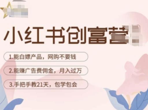 小红书创富营-教小红书带货，陪跑21天，教你赚广告费佣金，月入过万-苏柒资源库