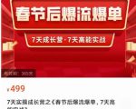 2023春节后淘宝极速起盘爆流爆单，7天实操成长营，7天高能实战-苏柒资源库