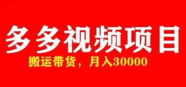 多多带货视频快速50爆款拿带货资格，搬运带货，月入30000【全套脚本+详细玩法】-苏柒资源库