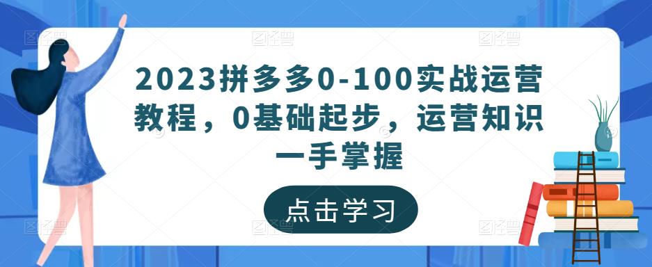 2023拼多多0-100实战运营教程,0基础起步,运营知识一手掌握-苏柒资源库