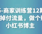 小红书-商家训练营12期:让商家丢掉付流量,做个赚钱的小红书博主-苏柒资源库