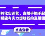 直播孵化实训营,直播手把手起号,赋能有实力想赚钱的直播团队-苏柒资源库