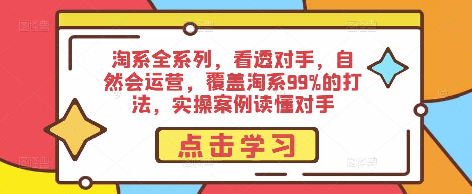 淘系全系列,看透对手,自然会运营,覆盖淘系99%的打法,实操案例读懂对手-苏柒资源库