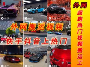 外面收费398元外网超跑豪车汽车视频搬运至快手抖音上热门项目,只需一步手机就可以操作-苏柒资源库