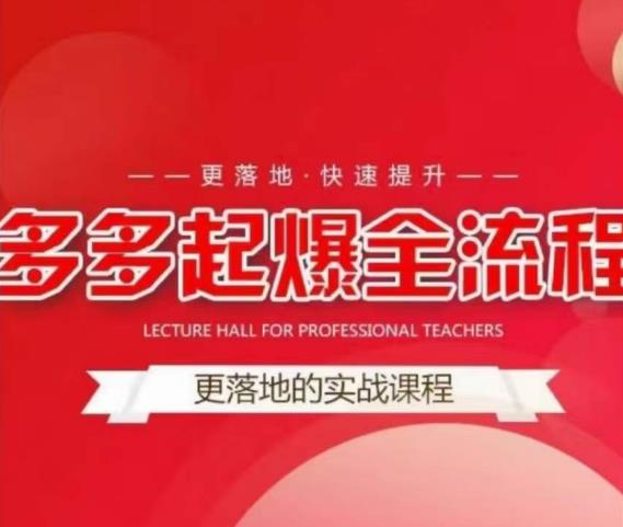 互力-多多新品打爆全流程，拼多多14天拉搜索自然流量，更落地·快速提升-苏柒资源库