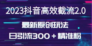 日引300＋创业粉，独家抖音高效截流2.0玩法（价值1280）-苏柒资源库