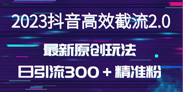 日引300＋创业粉，独家抖音高效截流2.0玩法（价值1280）-苏柒资源库
