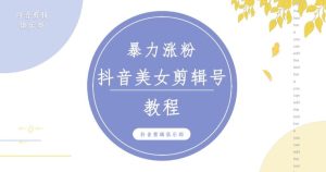 抖音快手暴力涨粉美女混剪视频教程,百分百过原创图片教程!附带违规申诉方法-苏柒资源库