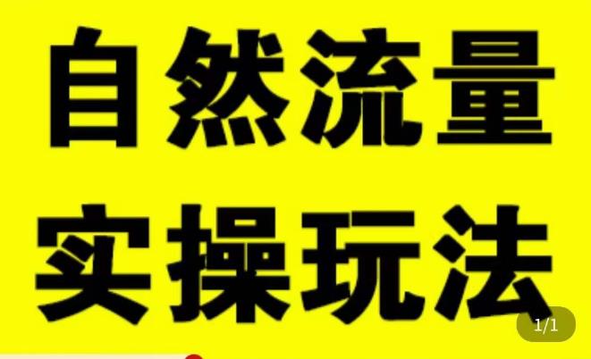 拼多多自然流量天花板，拼多多自然流的实操玩法，自然流量是怎么来的，如何开车带来自然流等知识-苏柒资源库