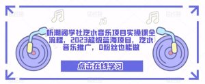 听潮阁学社汽水音乐项目实操课全流程,2023超级蓝海项目,汽水音乐推广,0粉丝也能做-苏柒资源库