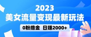2023美女流量变现最新玩法,0粉撸金,日赚2000+,实测日引流300+-苏柒资源库