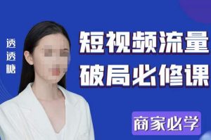 2023最新透糖短视频流量破局必修课——商家必学-苏柒资源库