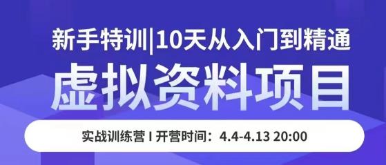 虚拟资料项目新手特训，10天从入门到精通，保姆级实操教学-苏柒资源库