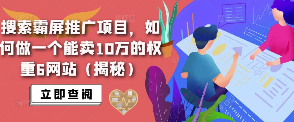 搜索霸屏推广项目，如何做一个能卖10万的权重6网站（揭秘）-苏柒资源库
