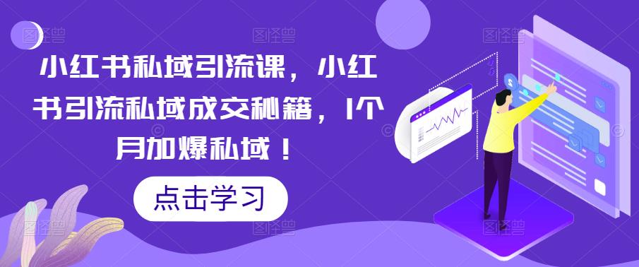 小红书私域引流课，小红书引流私域成交秘籍，1个月加爆私域！-苏柒资源库