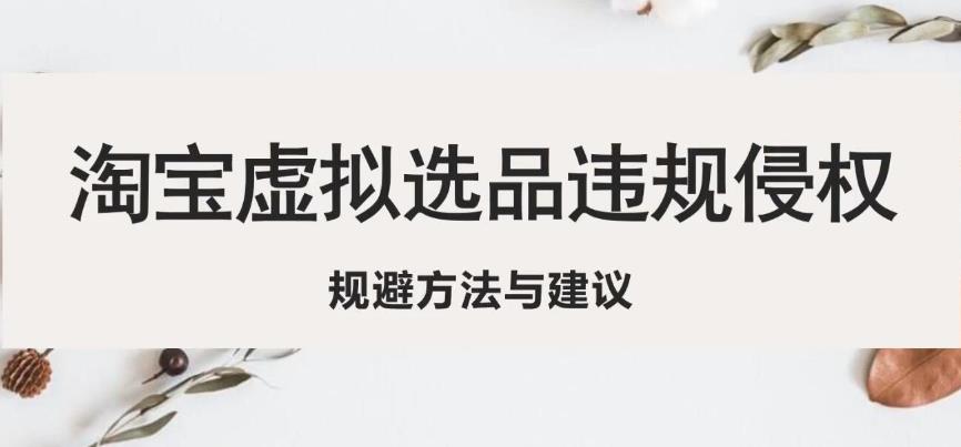 淘宝虚拟违规侵权规避方法与建议，6个部分详细讲解，做虚拟资源必看-苏柒资源库