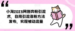 ​小淘2023网创类粉引流术，自用引流涨粉方法发布，实现被动流量-苏柒资源库