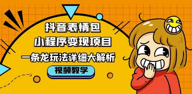 抖音表情包小程序变现项目，一条龙玩法详细大解析，视频版学习！-苏柒资源库
