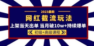 2023网红·同款截流玩法【初级+高级课程】上架当天出单当月破10w+持续爆单-苏柒资源库