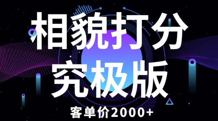 相貌打分究极版，客单价2000+纯新手小白就可操作的项目-苏柒资源库
