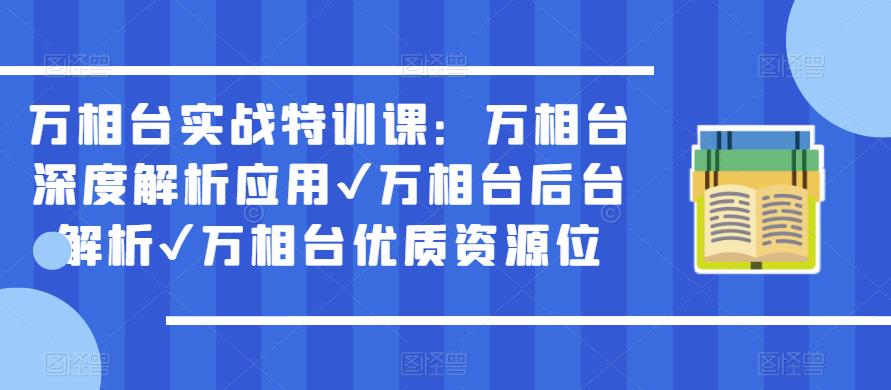 万相台实战特训课：万相台深度解析应用✔万相台后台解析✔万相台优质资源位-苏柒资源库