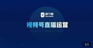 那个腾·视频号直播运营，​视频号直播推流逻辑/流量渠道解析/直播起号攻略/直播实操技巧-苏柒资源库