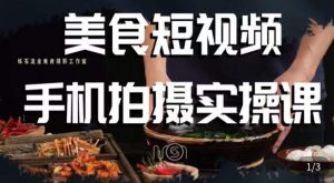 烁石·美食视频手机拍摄实操课,美食摄影理论、手机拍摄相关设置、剪辑调色、布光原理等内容-苏柒资源库