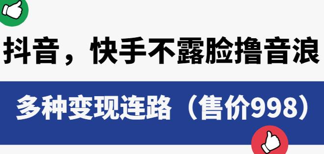 抖音快手不露脸撸音浪项目，多种变现连路（售价998）-苏柒资源库