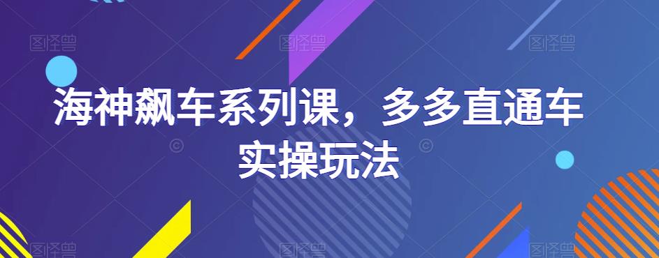 海神飙车系列课，多多直通车实操玩法-苏柒资源库