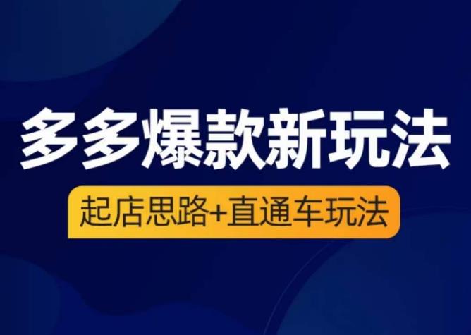 海神·多多爆款新玩法，​起店思路+直通车玩法（3节精华课）-苏柒资源库