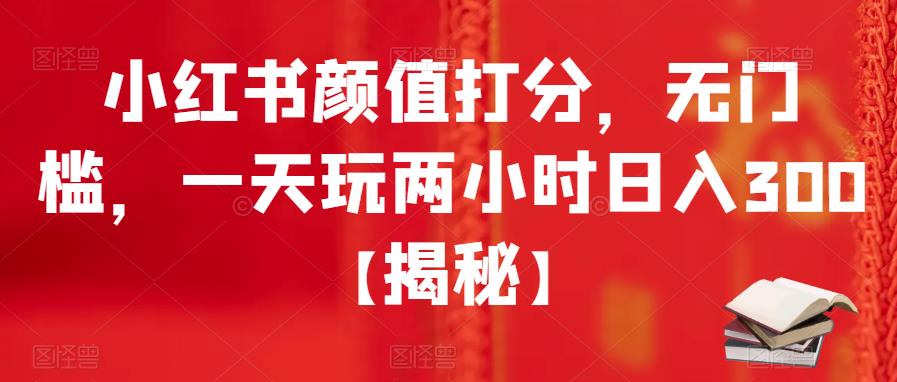 小红书颜值打分，无门槛，一天玩两小时日入300+【揭秘】-苏柒资源库