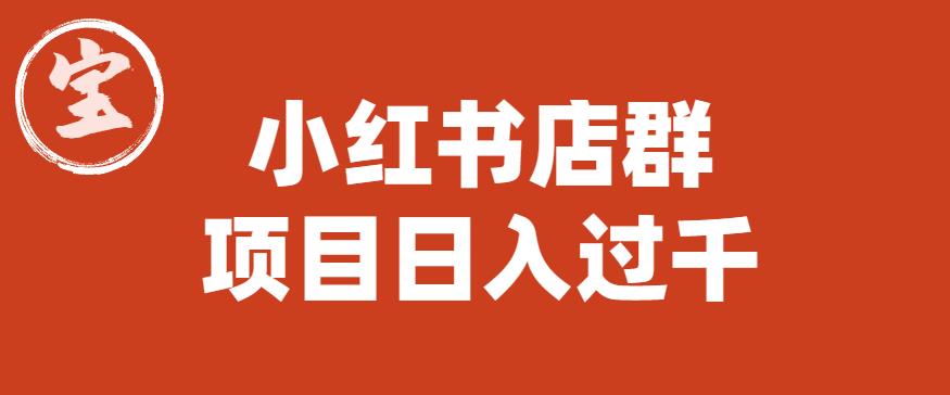 宝哥小红书店群项目,日入过千(图文教程)【揭秘】-苏柒资源库