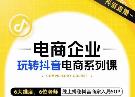玺承·电商企业玩转抖音电商系列课，6大维度，6位老师，线上揭秘抖音商家入局SOP-苏柒资源库