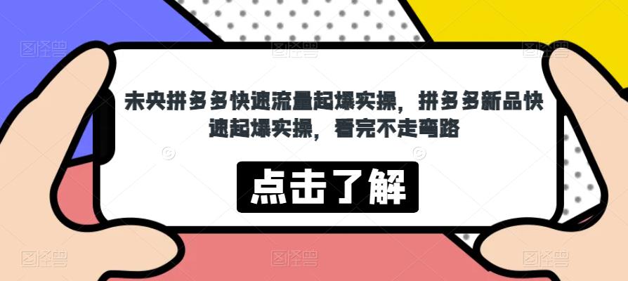 未央拼多多快速流量起爆实操，拼多多新品快速起爆实操，看完不走弯路-苏柒资源库