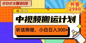 外面卖2980元2023黑科技操作中视频撸收益,听话照做小白日入300+-苏柒资源库