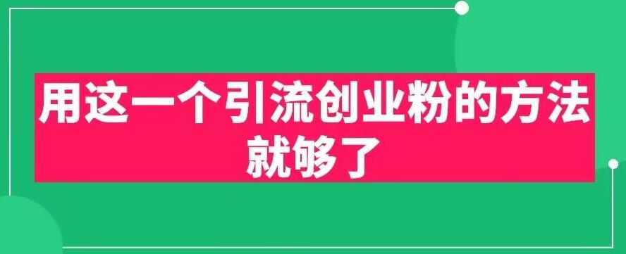 用这一个引流创业粉的方法就够了，PPT短视频引流创业粉【揭秘】-苏柒资源库