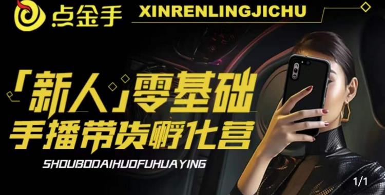 2023点金手·新人零基础手播带货孵化营：账号运营篇+主播话术篇+数据流量篇等-苏柒资源库