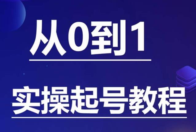 石野·小白起号实操教程,掌握各种起号的玩法技术,了解流量的核心-苏柒资源库