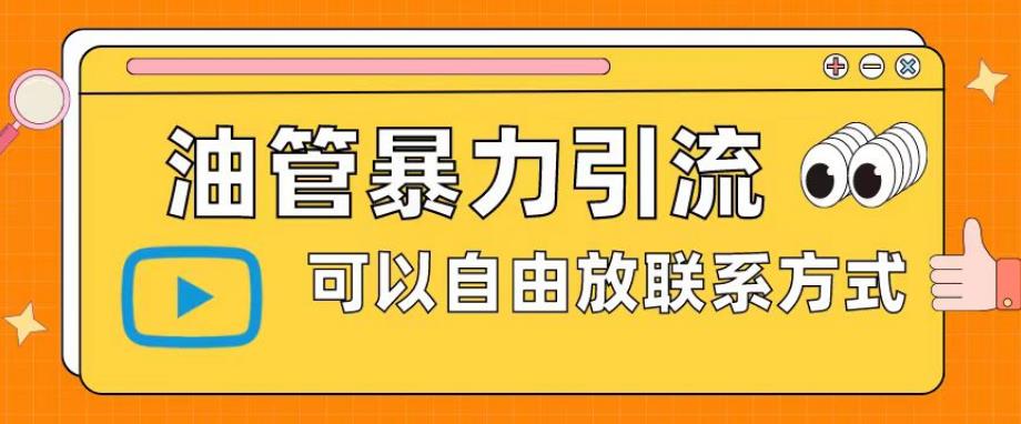 油管暴力引流，可以自由放联系方式【揭秘】-苏柒资源库