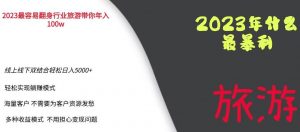 2023年最暴力项目,旅游业带你年入100万,线上线下双结合轻松日入5000+【揭秘】-苏柒资源库