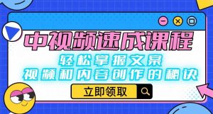 中视频速成课程:轻松掌握文案、视频和内容创作的秘诀-苏柒资源库