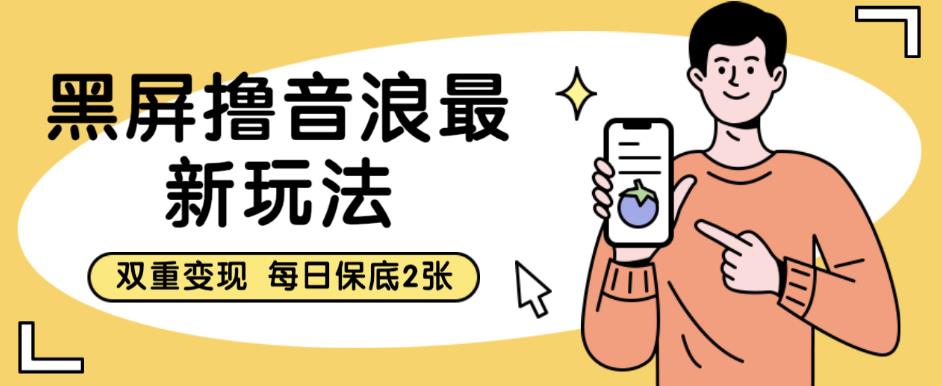 黑屏撸音浪最新玩法，双重变现，每日保底2张【揭秘】-苏柒资源库