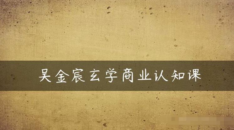 吴金宸玄学商业认知课，传统文化商业认知课-苏柒资源库