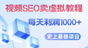 视频SEO出售虚拟产品每天稳定2-5单利润1000+史上最稳定私域变现项目【揭秘】-苏柒资源库