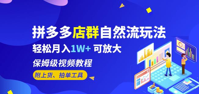 拼多多店群自然流玩法，轻松月入1W+保姆级视频教程（附上货、拍单工具）-苏柒资源库