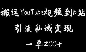 搬运YouTube视频到b站，引流私域一单利润200+，几乎0成本！【揭秘】-苏柒资源库
